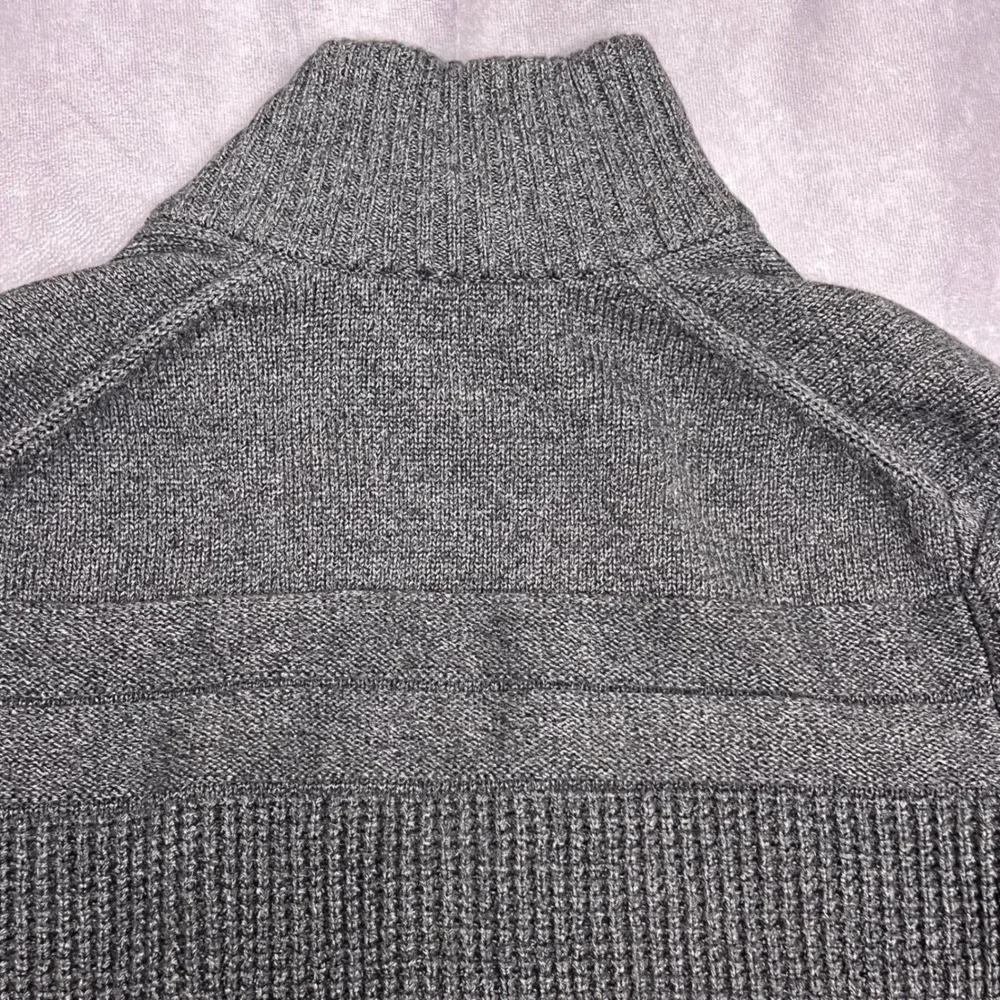 Banana Republic Cardigan Mens L Gray Excellent Snap Front Waffle Knit 969887